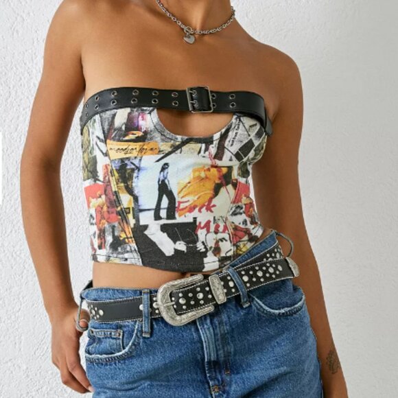 Jaded London Tops - Jaded London Strapless Buckle Corset Top